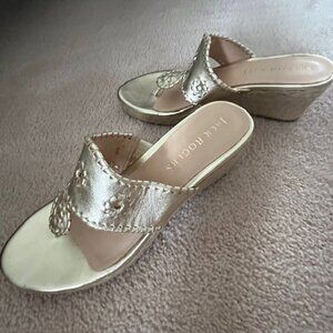 Jack Rogers Wedge Sandals - Size 9 Gold